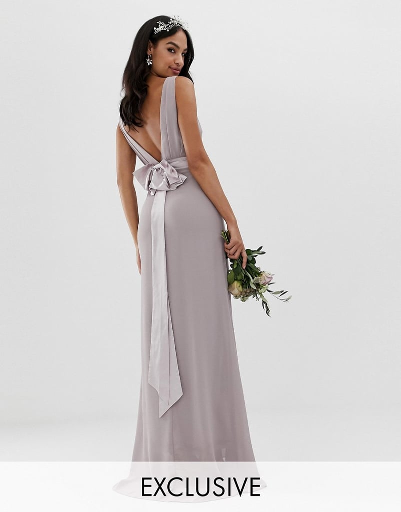 Tfnc Sateen Bow Back Maxi Bridesmaid Dress The Best Asos Bridesmaid Dresses Popsugar Fashion 