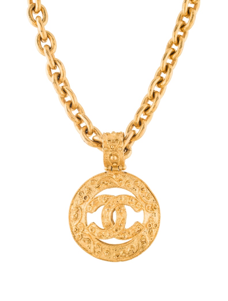 Chanel Textured CC Pendant Necklace