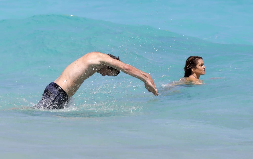 Cindy Crawford and Rande Gerber in St. Barts April 2017