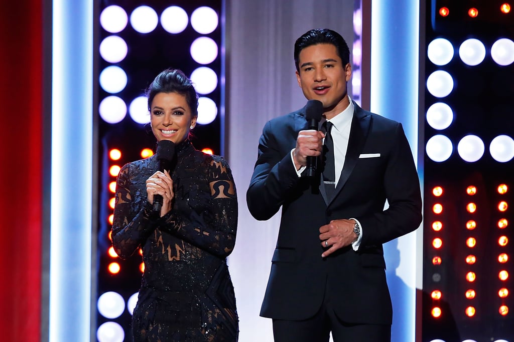 Eva Longoria and Mario Lopez brought on the cute moments while hosting the NCLR ALMA Awards in Pasadena, CA, on Friday.