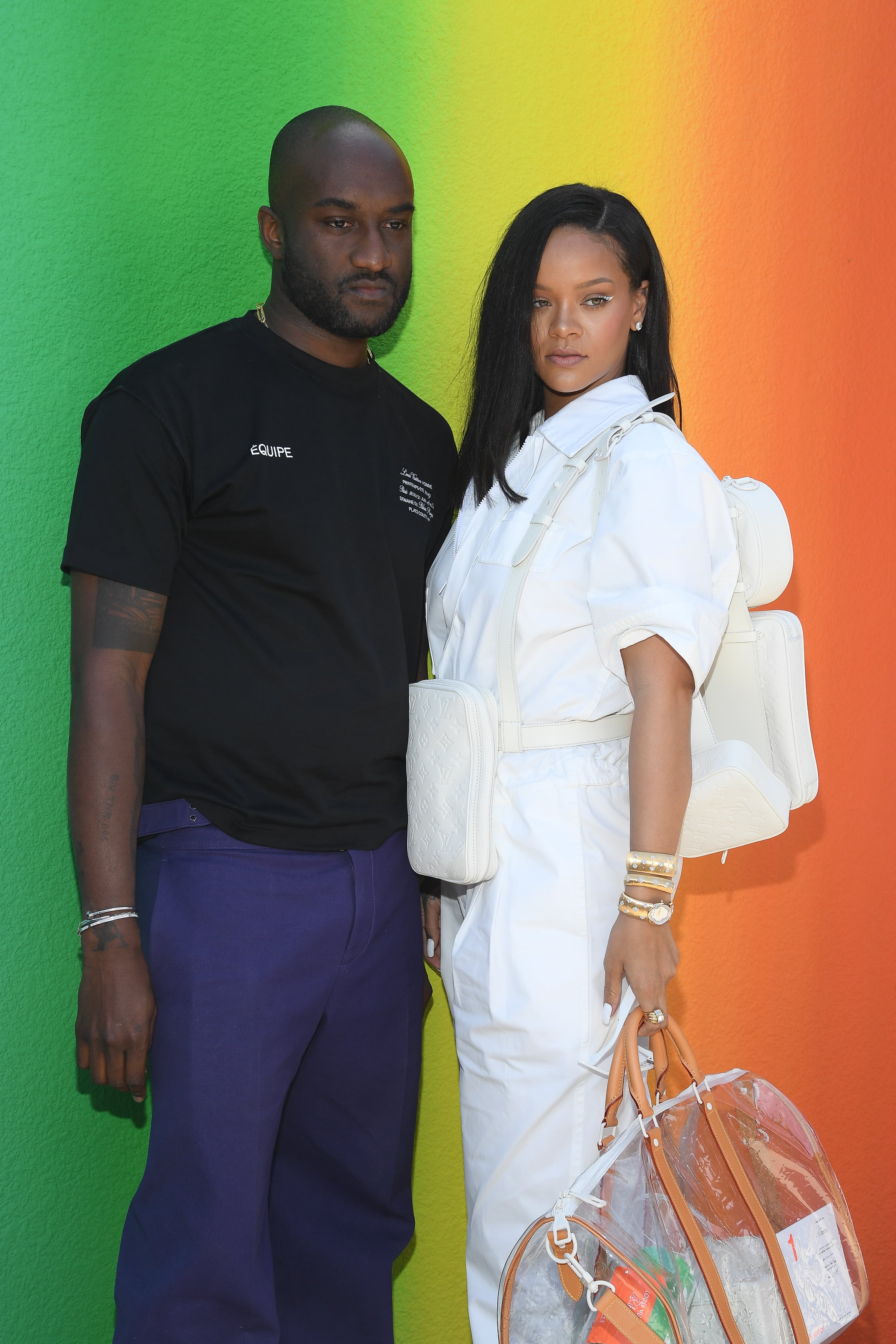 Rihanna attends the Louis Vuitton Menswear Spring/Summer 2019 show as part  of Paris Fashion Week Week on June 21 2018 in Pari…