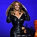 Beyoncé's Schiaparelli Leather Dress at the 2021 Grammys