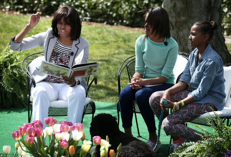 First Lady Michelle Obama With Malia and Sasha, 2013