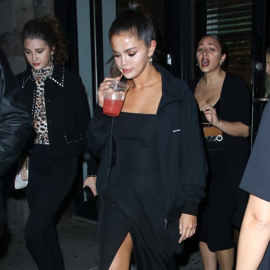 Selena Gomez Black Dress and Fendi Knee Socks