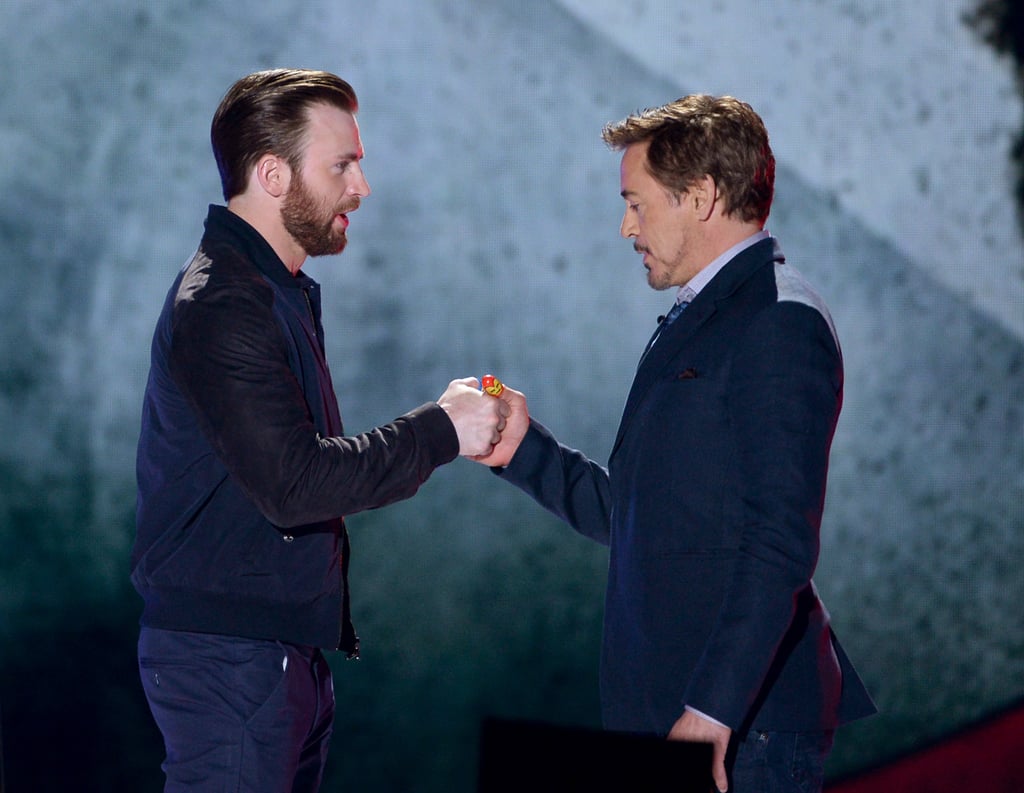 Pictured: Robert Downey Jr. and Chris Evans
