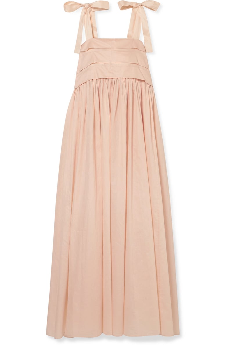 Three Graces London Hortense Silk-Trimmed Cotton-Voile Maxi Dress