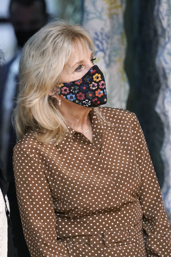 Jill Biden Wears Brown Polka-Dot Dress Like Lady Gaga's