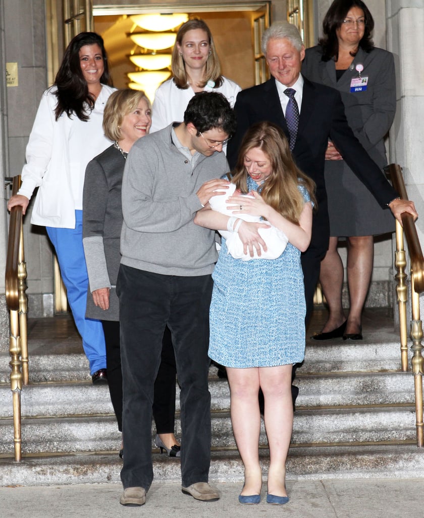 Chelsea Clinton Leaving the Hospital With Her Baby 2014