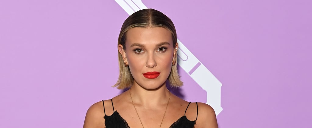 Millie Bobby Brown's Black Lace-Trimmed Louis Vuitton Dress