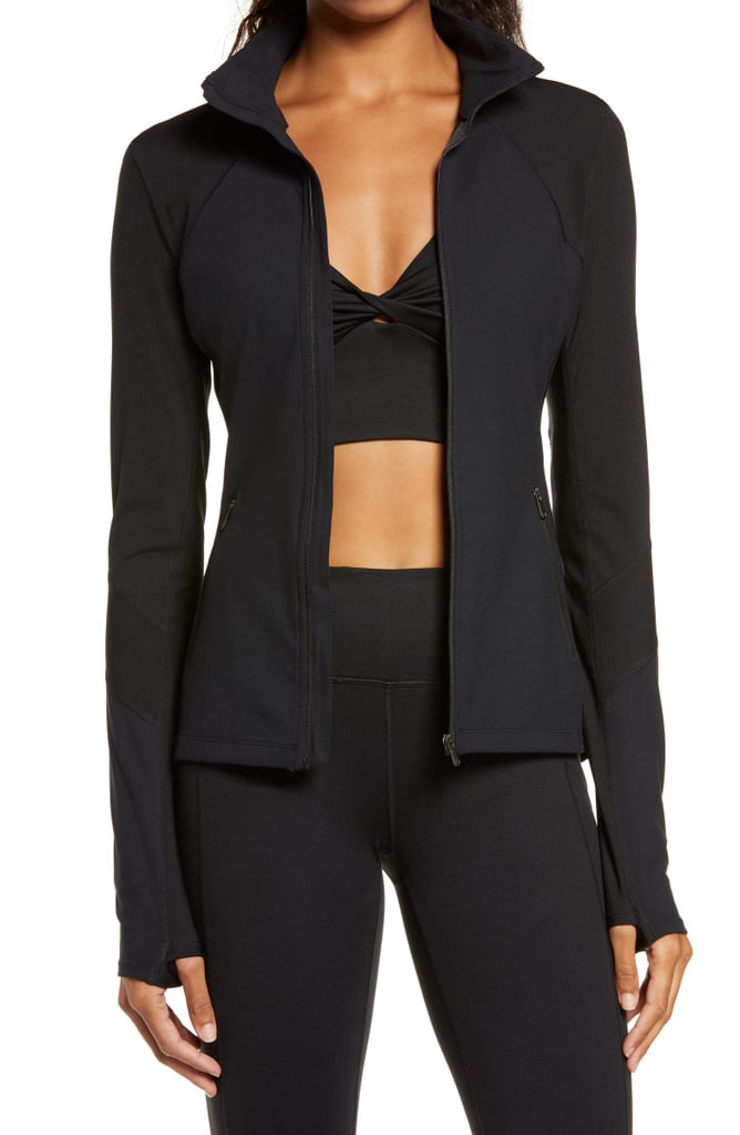 Zella Studio Lite Ribbed Detail Track Jacket