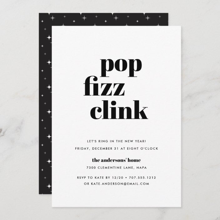 Modern Pop New Year's Eve Party Invitation