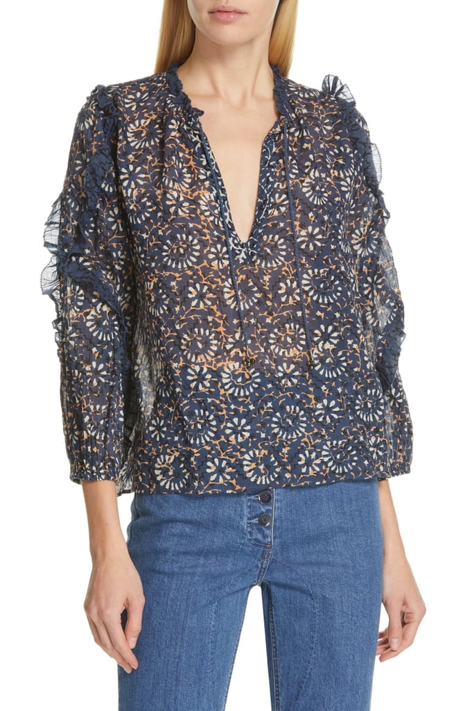 Ulla Johnson Lillian Ruffle Trim Blouse | Best Tops For Spring and ...
