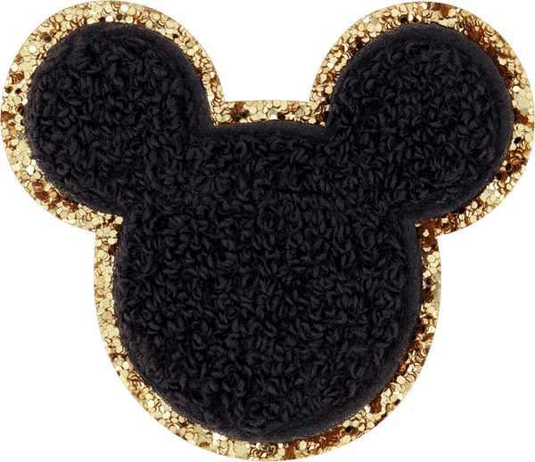 For Added Flair: Noir Disney Mickey Mouse Glitter Varsity Patch