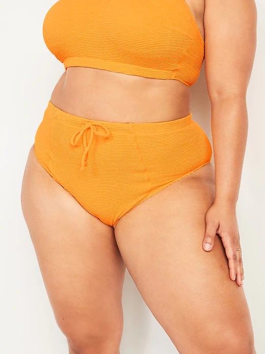 Old Navy High-Waisted Secret-Slim Textured Plus-Size French-Cut Swim Bottoms