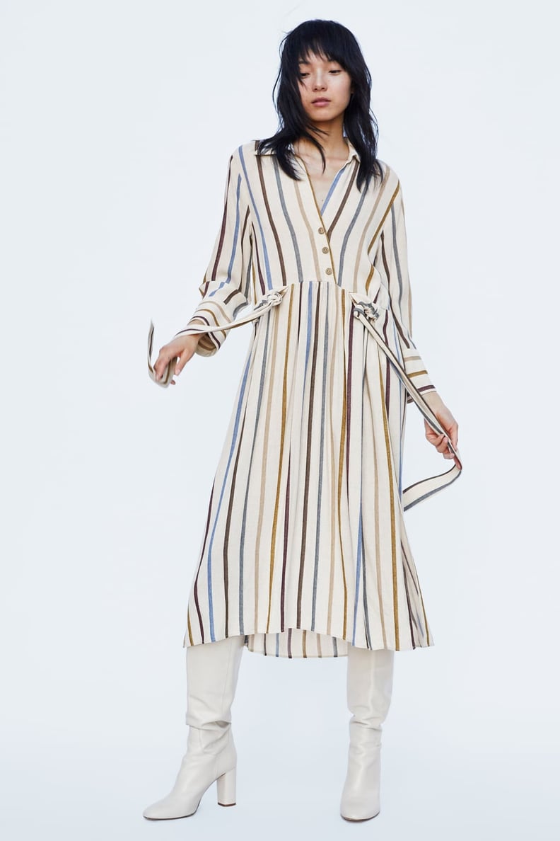 Zara Belted Striped Dress