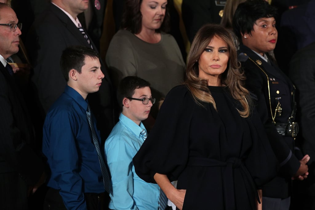 Melania Trump Black Dress With Big Sleeves