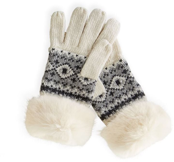 Mark & Graham Fair Isle Glove with Fur Trim ($31)