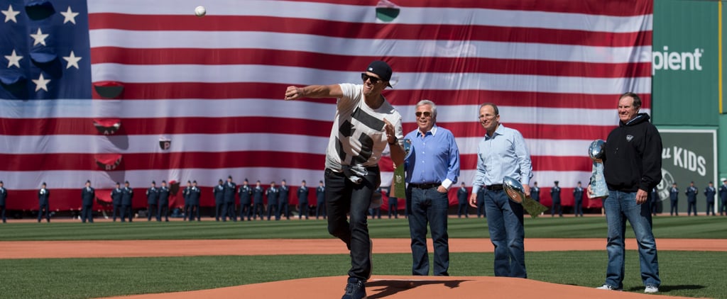 Tom Brady Throws First Pitch at Boston Red Sox Game