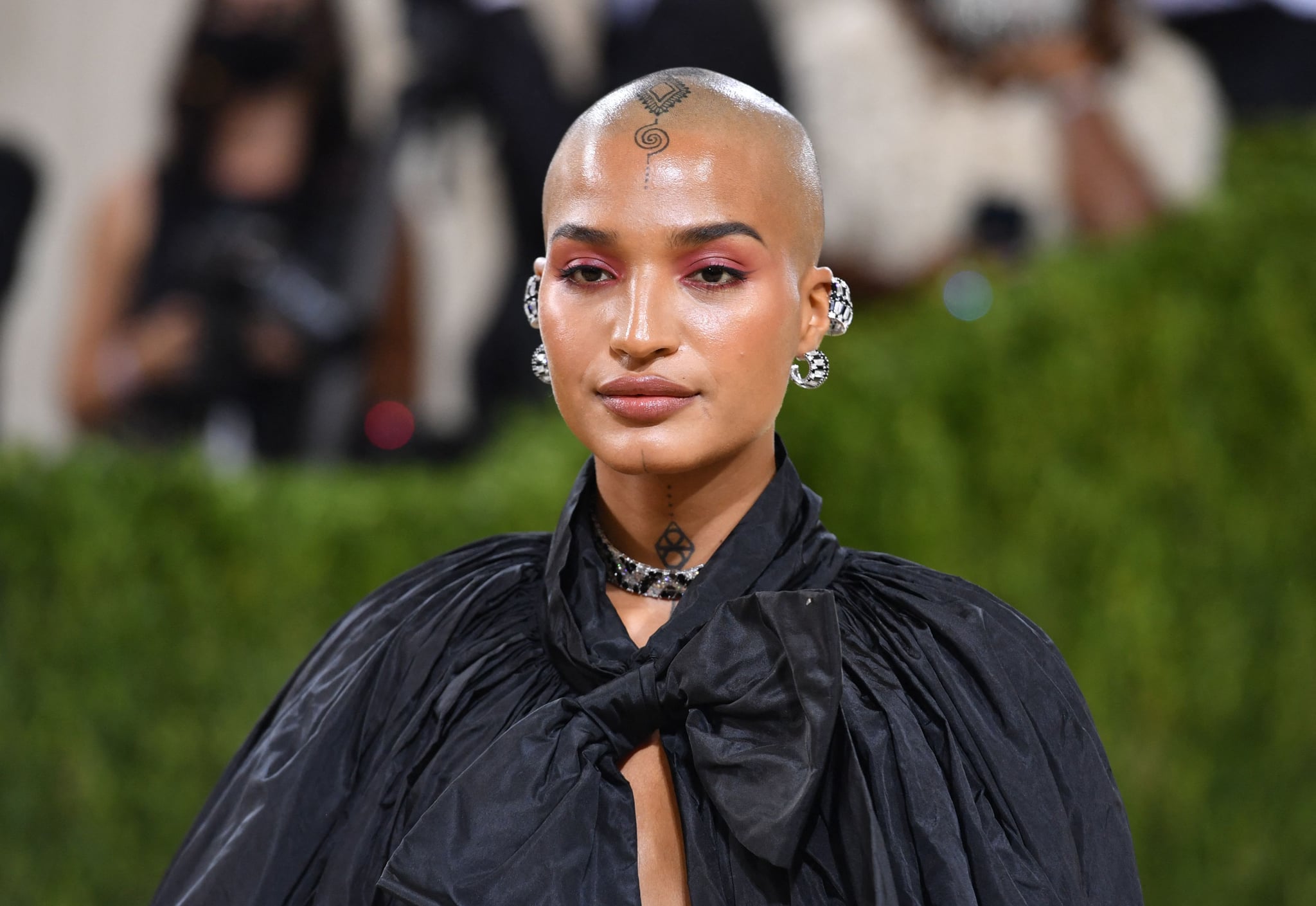US actress  Indya Moore arrives for the 2021 Met Gala at the Metropolitan Museum of Art on September 13, 2021 in New York. - This year's Met Gala has a distinctively youthful imprint, hosted by singer Billie Eilish, actor Timothee Chalamet, poet Amanda Gorman and tennis star Naomi Osaka, none of them older than 25. The 2021 theme is 