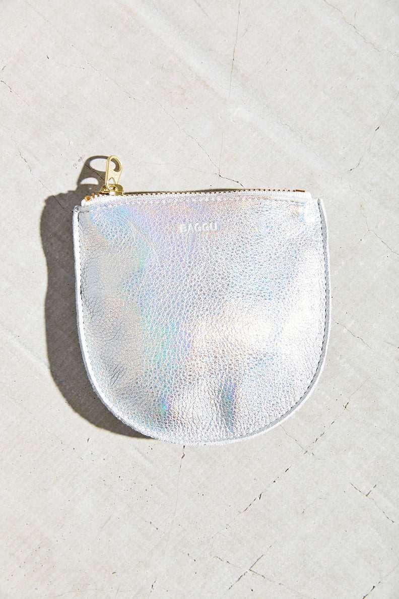 BAGGU Small Leather Zip-Pouch