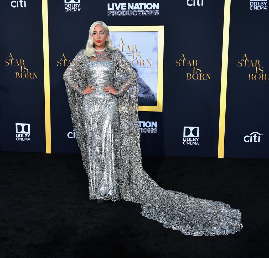 Lady Gaga S Silver Dress A Star Is Born Premiere Sept 2018 Popsugar Fashion