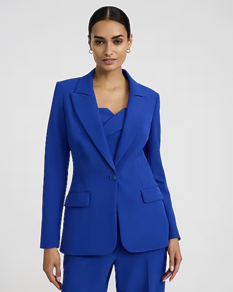 Express Studio Stretch Twill Long Slim Blazer