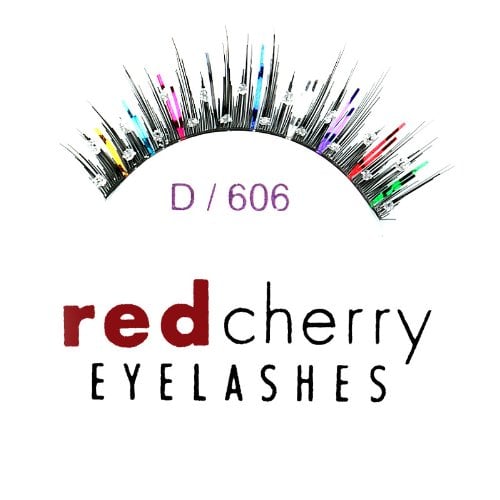 Red Cherry Eyelashes Glitter Mixed Color D606