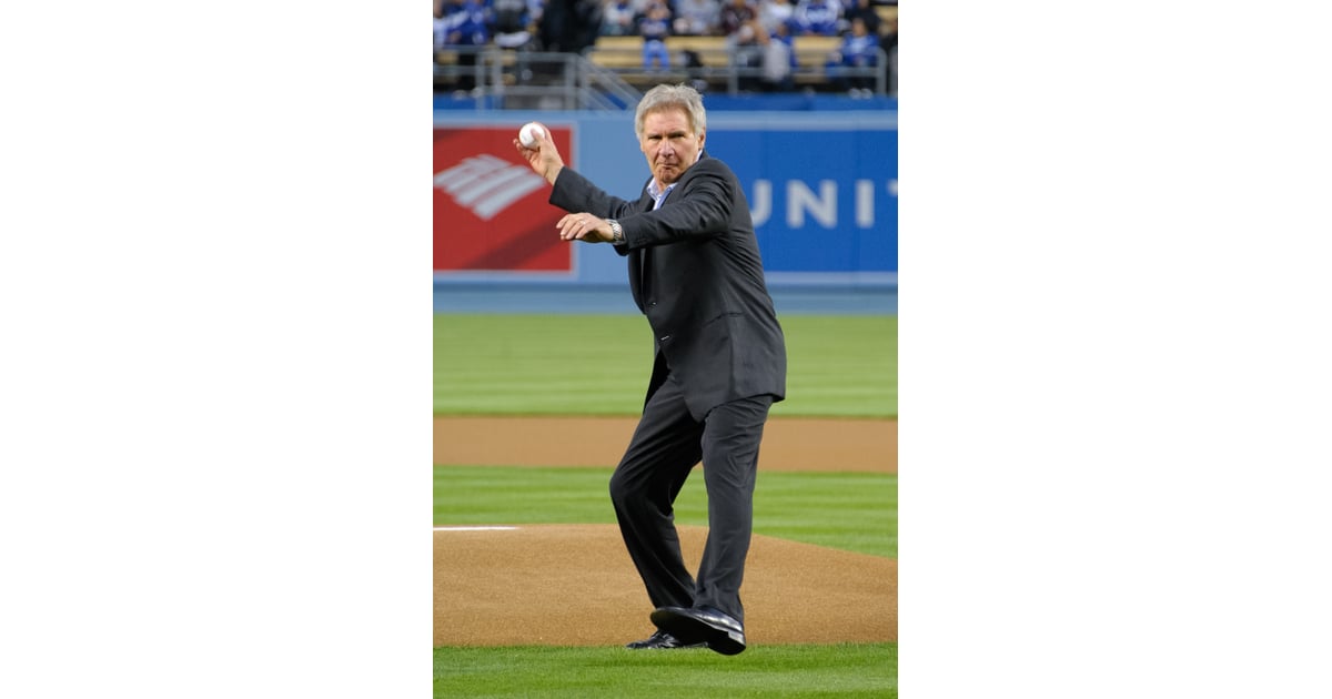 Harrison Ford took the field in LA to throw out the first pitch for