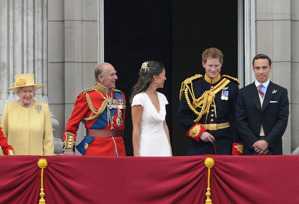 Prince Philip and Pippa Middleton shared a laugh with Prince Harry after the royal wedding.