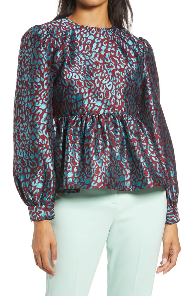 Halogen x Atlantic-Pacific Leopard Jacquard Top