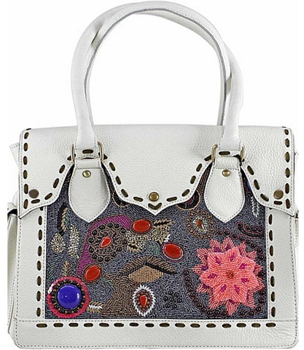 Vintage Addiction Hand Beaded and Embroidered Leather Bag ($599)
