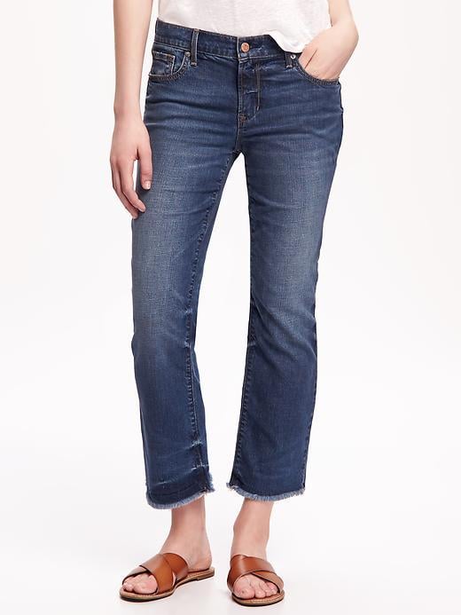 old navy mid rise flare ankle jeans