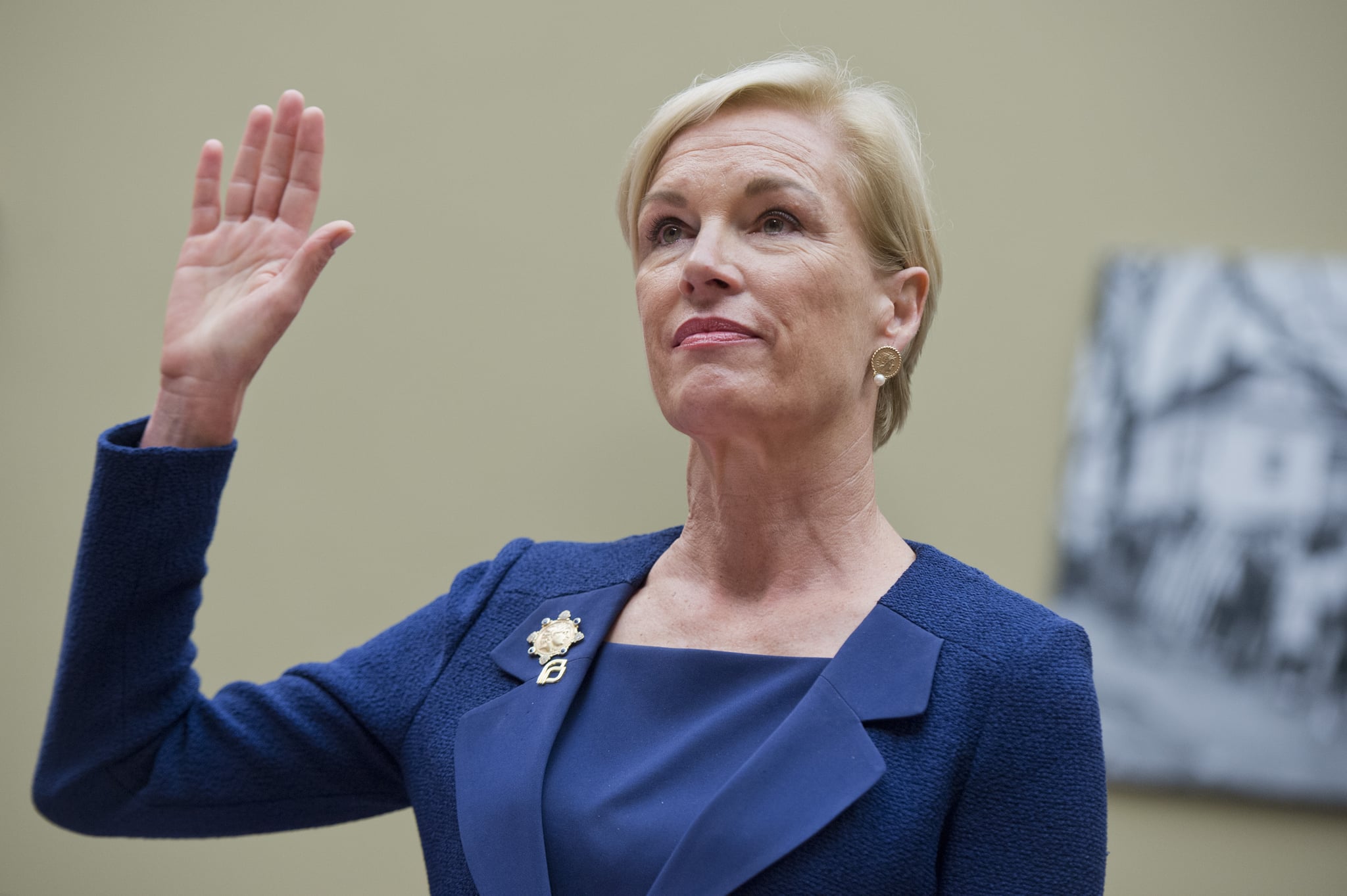 UNITED STATES - SEPTEMBER 29: Cecile Richards, President of Planned Parenthood Federation of America, is sworn in during a House Oversight and Government Reform Committee hearing in Rayburn Building on whether PPFA should be federally funded, September 29, 2015. (Photo By Tom Williams/CQ Roll Call)