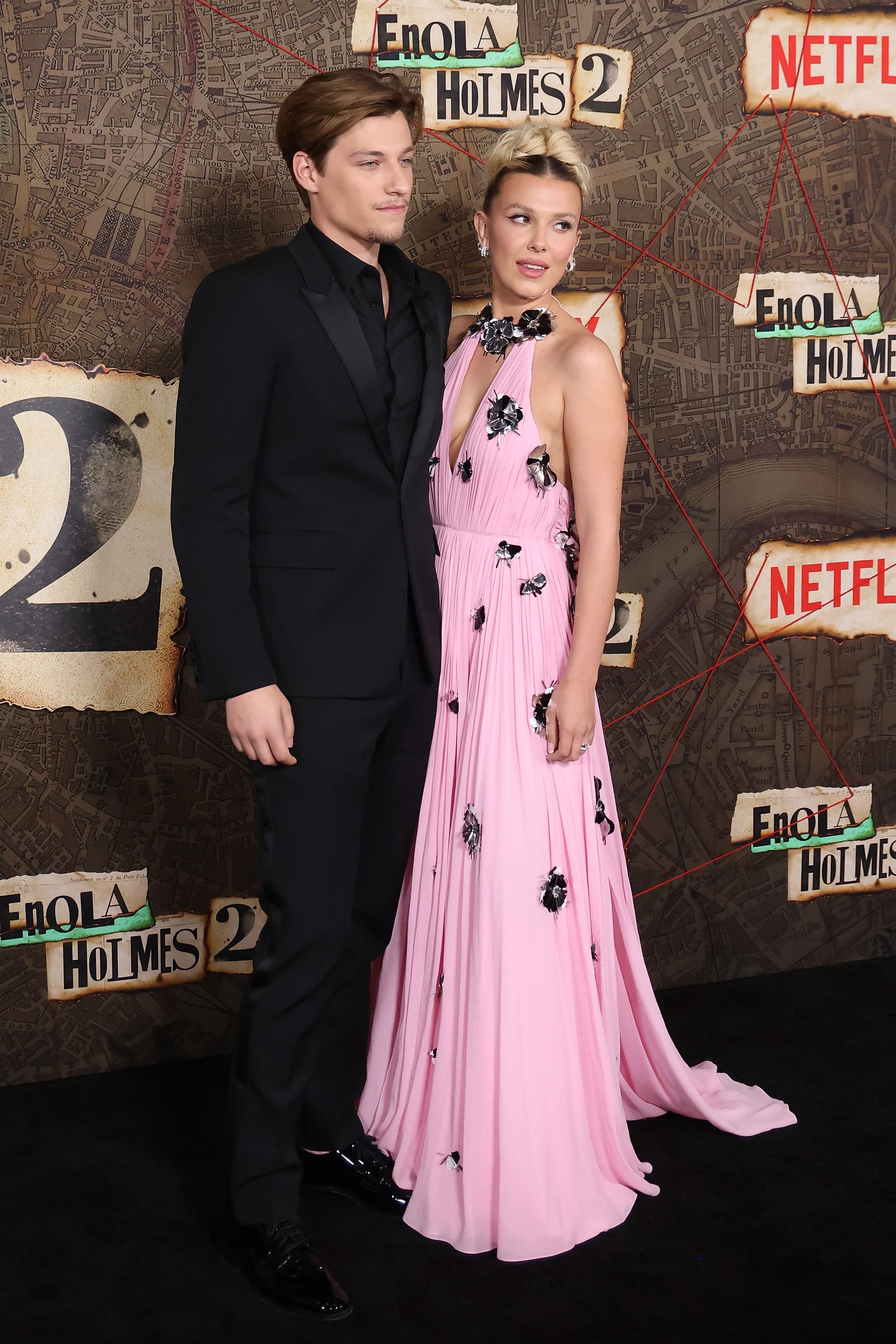 Millie Bobby Brown is joined by beau Jake Bongiovi at premiere for  Netflix's Enola Holmes 2 in NYC