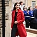 Kate Middleton Wears Red L.K. Bennett Spencer Coat in Wales