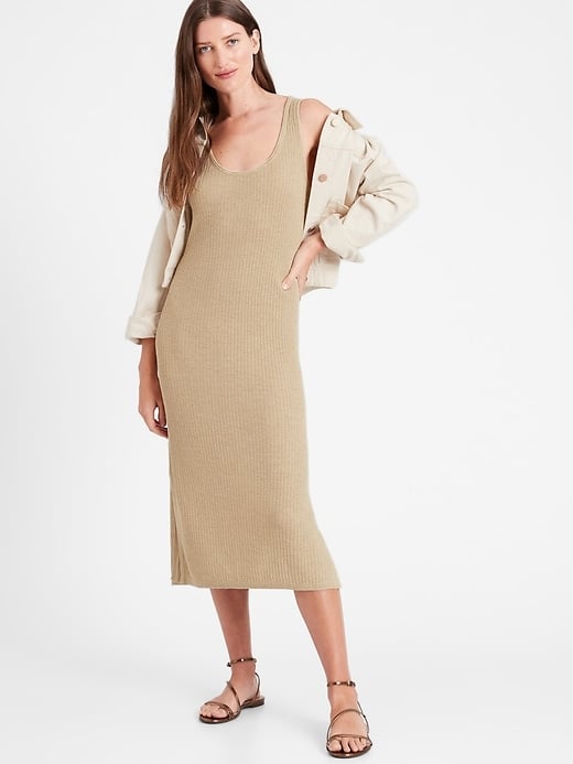 Banana Republic Linen-Blend Ribbed Sweater Dress