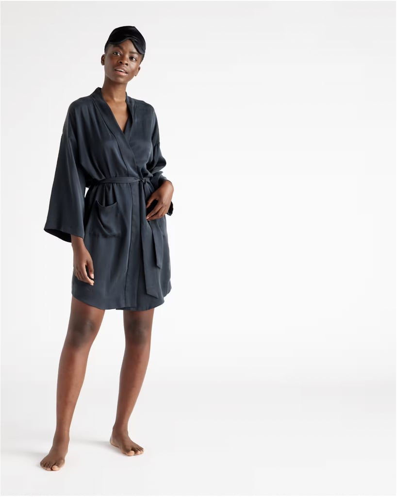 Quince 100% Washable Silk Robe ($120)
Slippery smooth and classically chic, this robe is crafted from 100 percent mulberry silk and is temperature-regulating, so it feels as good as it looks. It's the perfect piece to wrap up in after a steamy shower and slip out of once things heat back up. You can grab it in four different colors.