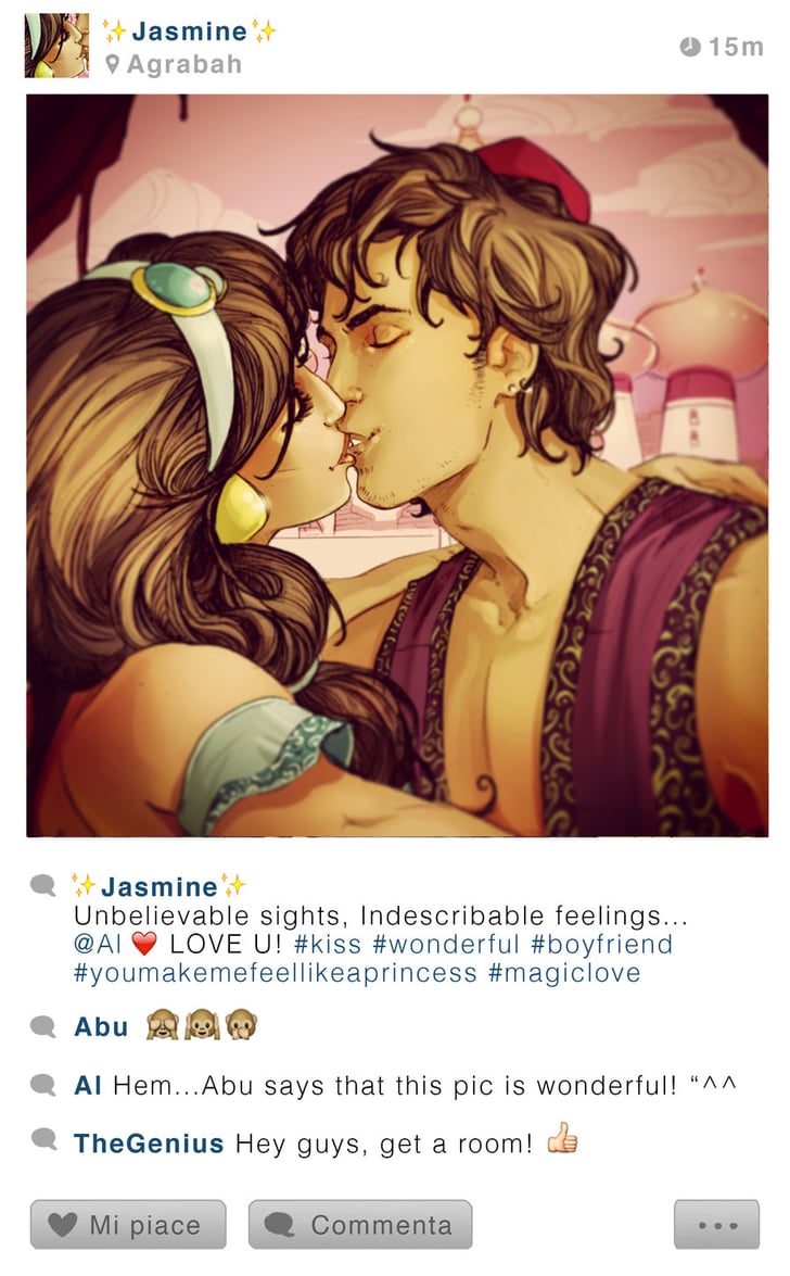 Aladdin And Jasmine Disney Characters Take Selfies On Instagram Popsugar Love And Sex Photo 2