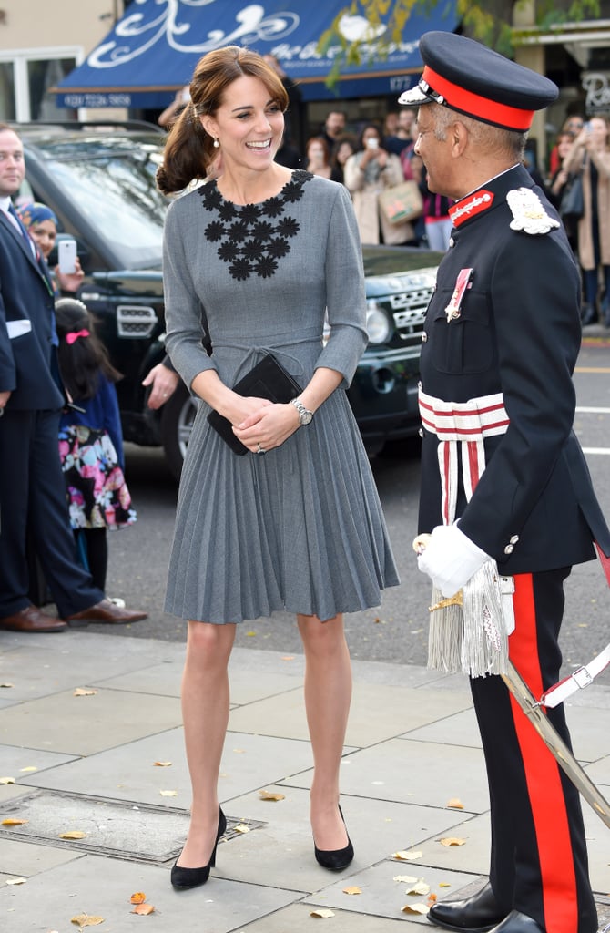 Kate wearing Orla Kiely in October 2015.