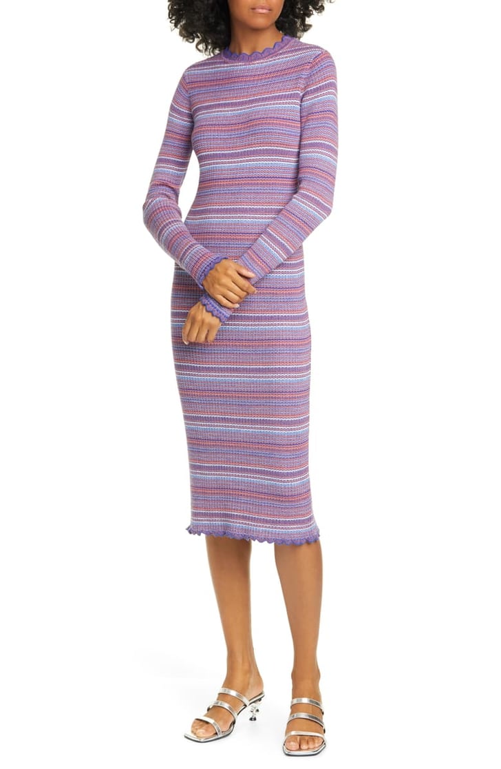 Stine Goya Tinita Stripe Long Sleeve Wool Blend Dress | The Biggest ...