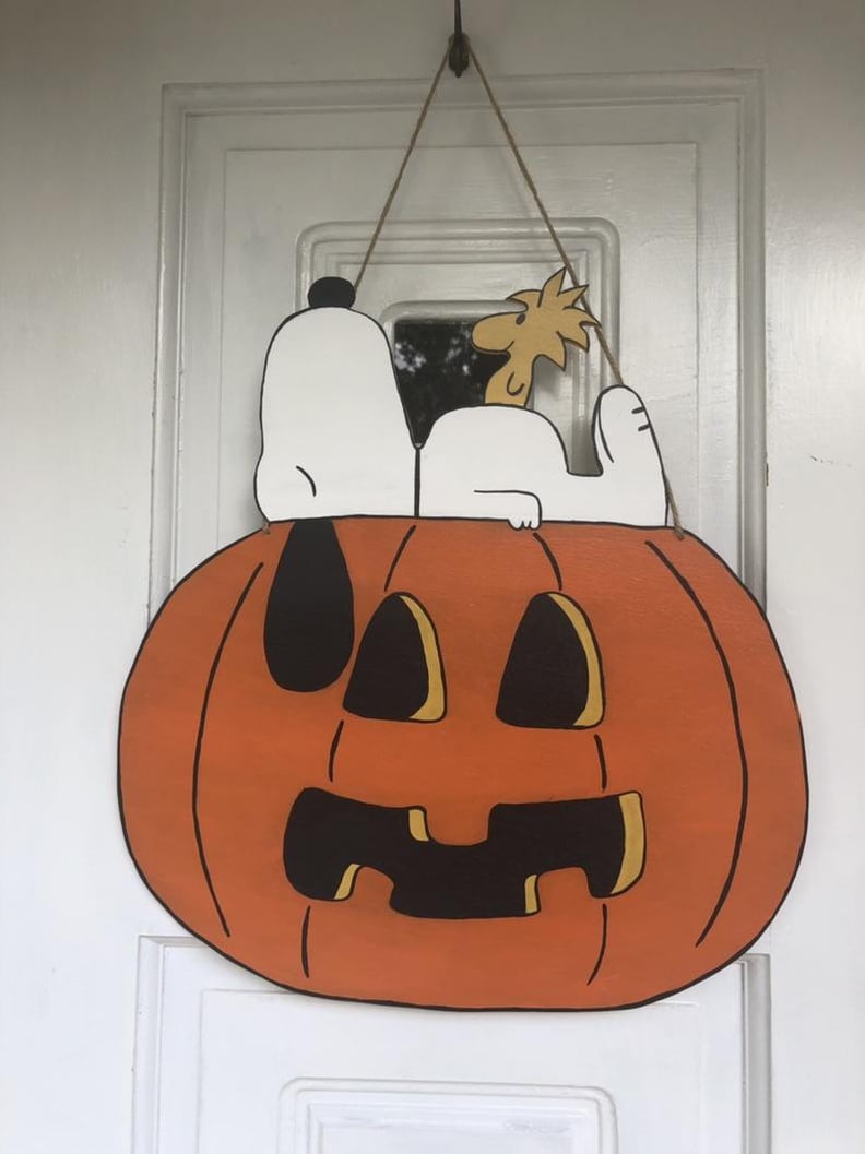 Snoopy Pumpkin Halloween Door Hanger