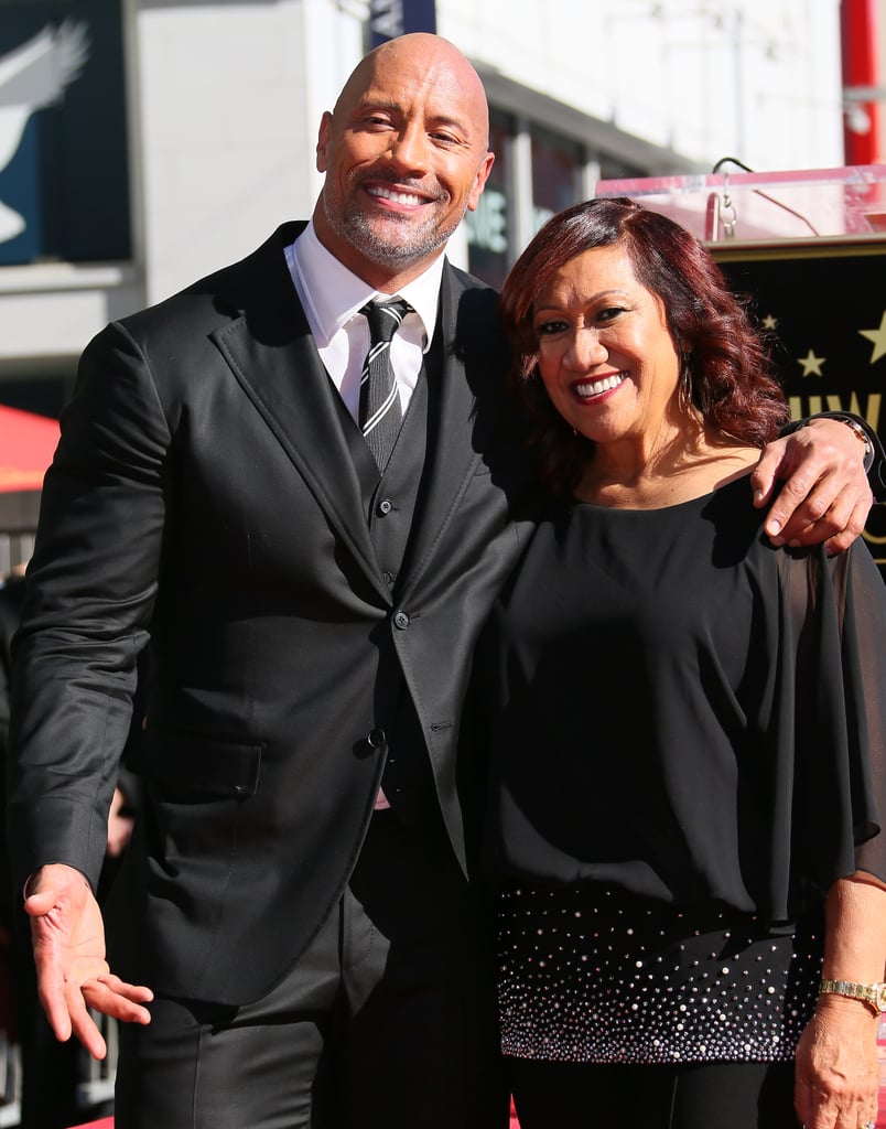 Dwayne Johnson and Family at Hollywood Walk of Fame Ceremony