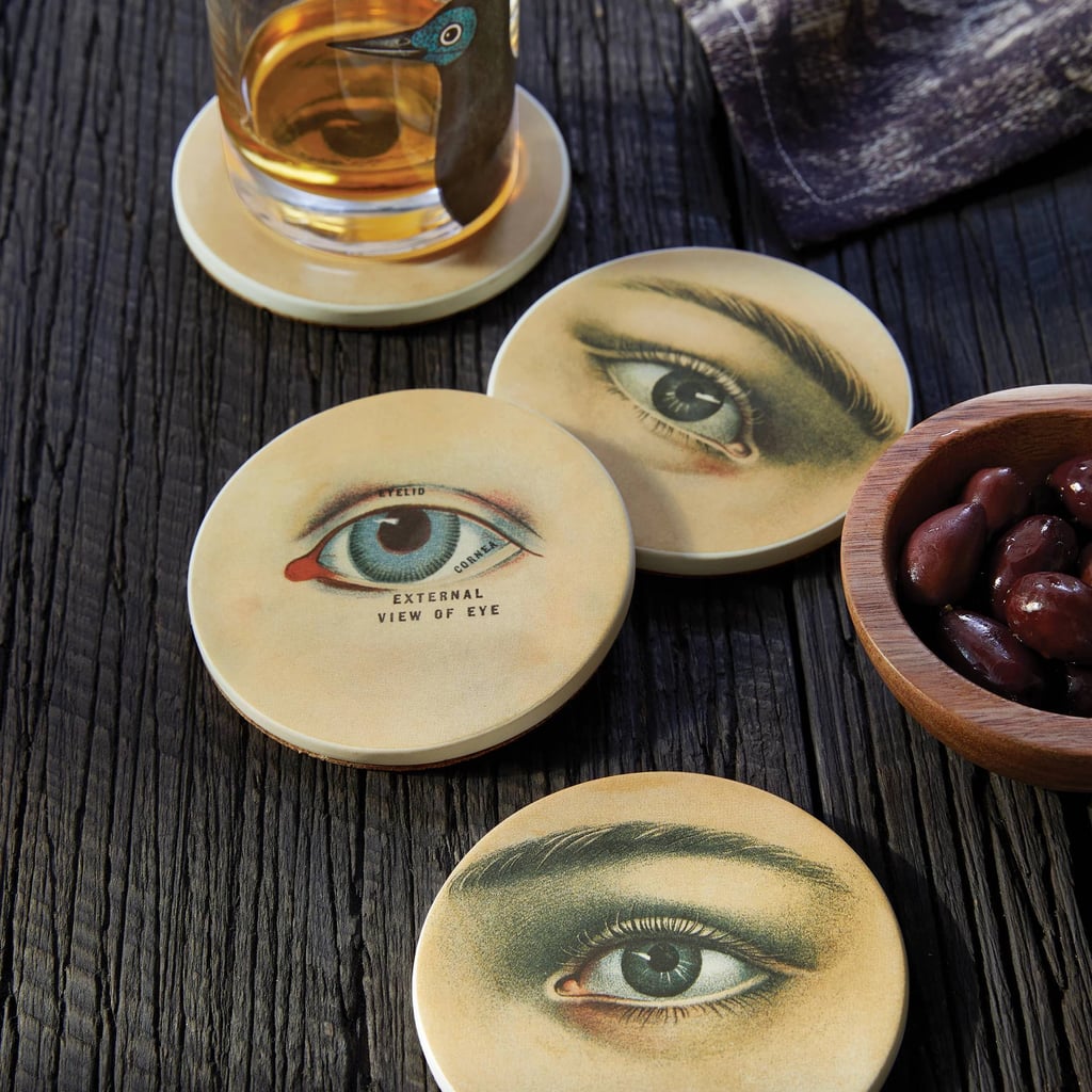 John Derian for Threshold 4pc Mysterious Gaze Ceramic Eyes Coaster Set