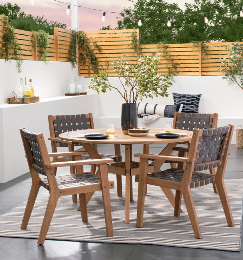 Threshold designed with Studio McGee Bluffdale 6 Person Wood Round Patio Dining Table