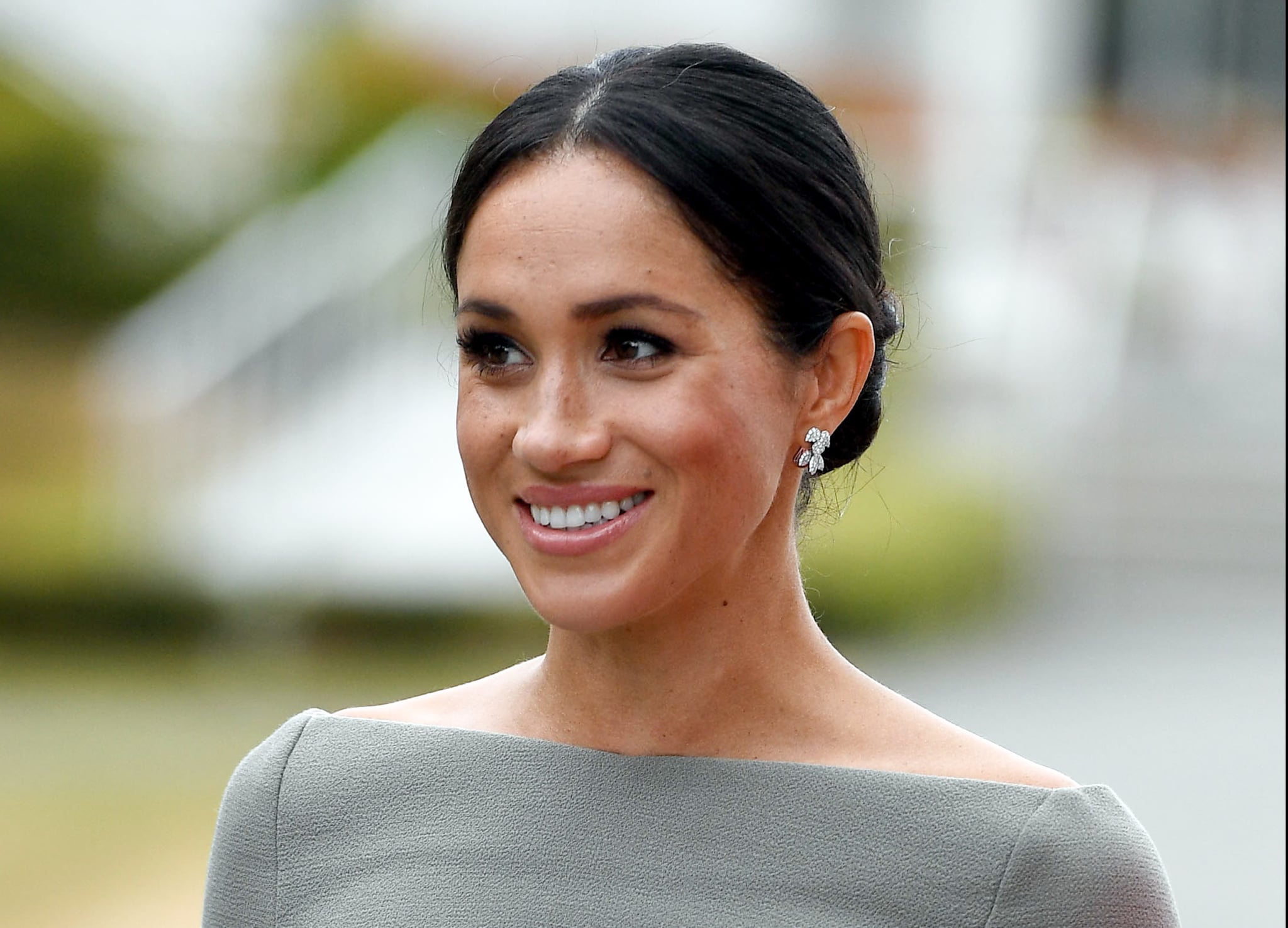 DUBLIN, DUBLIN - JULY 11:   Meghan, Duchess of Sussex visits Irish President Michael Higgins and his wife Sabina Coyne at Aras an Uachtarain during their visit to Ireland on July 11, 2018 in Dublin, Ireland.  (Photo by Pool/Samir Hussein/WireImage)