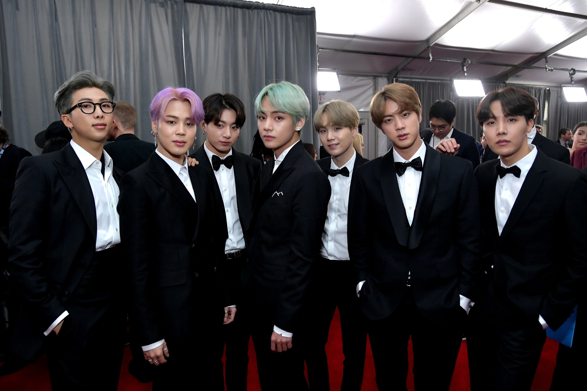 LOS ANGELES, CA - FEBRUARY 10:  BTS attends the 61st Annual GRAMMY Awards at Staples Centre on February 10, 2019 in Los Angeles, California.  (Photo by Neilson Barnard/Getty Images for The Recording Academy)
