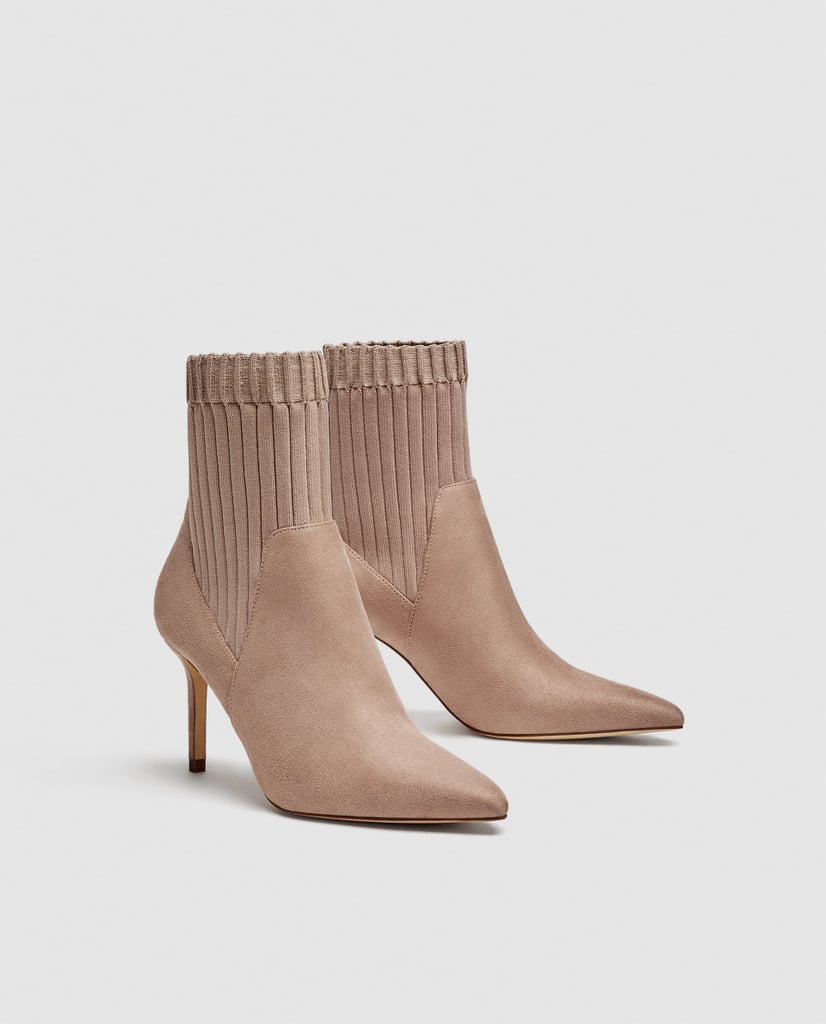 Zara High Heel Sock Style Ankle Boots