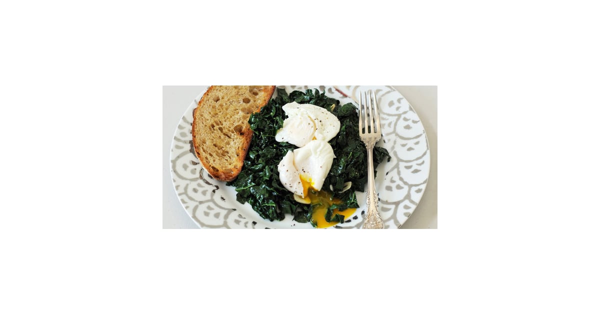 Spicy Garlic Kale With Poached Eggs POPSUGAR Food