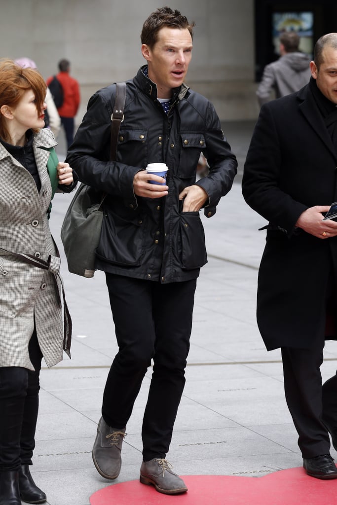 Benedict Cumberbatch Grabs Coffee in London March 2015