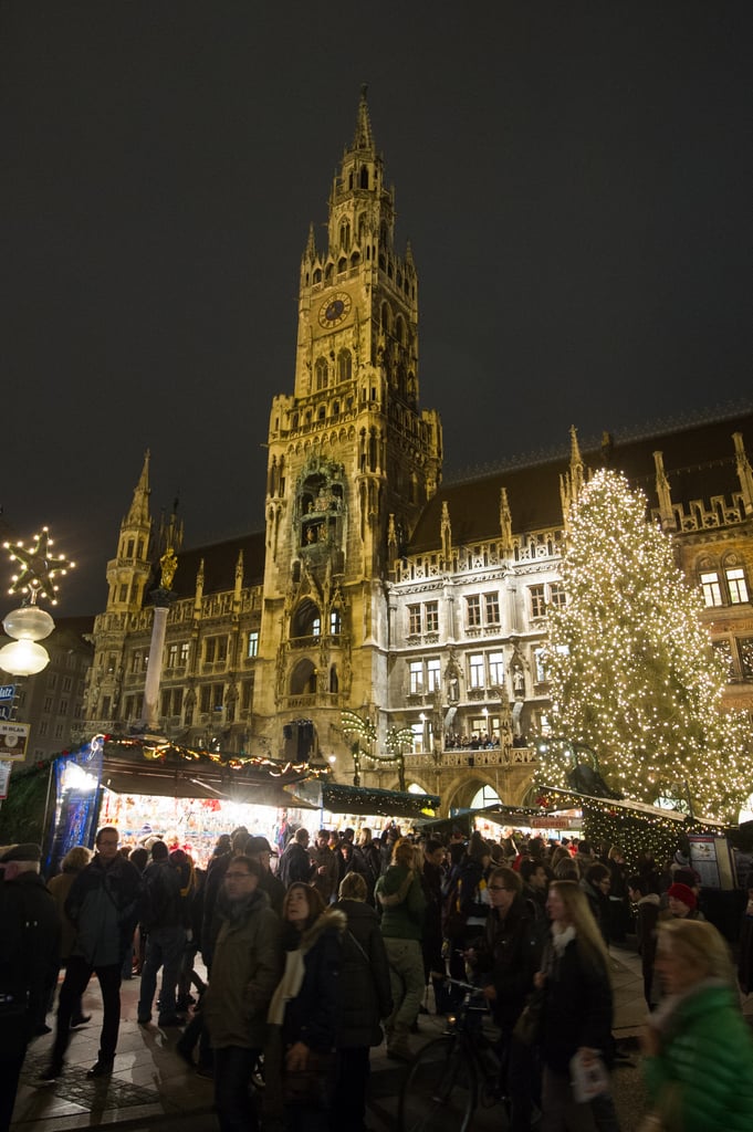 Munich's Marienplatz square was packed with visitors for the annual Christmas market.